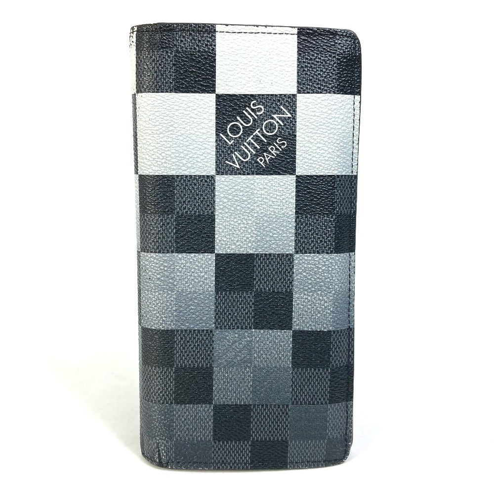 Louis Vuitton Long Purse N40415 PVC Damier Leather Canvas Black Wallet Case