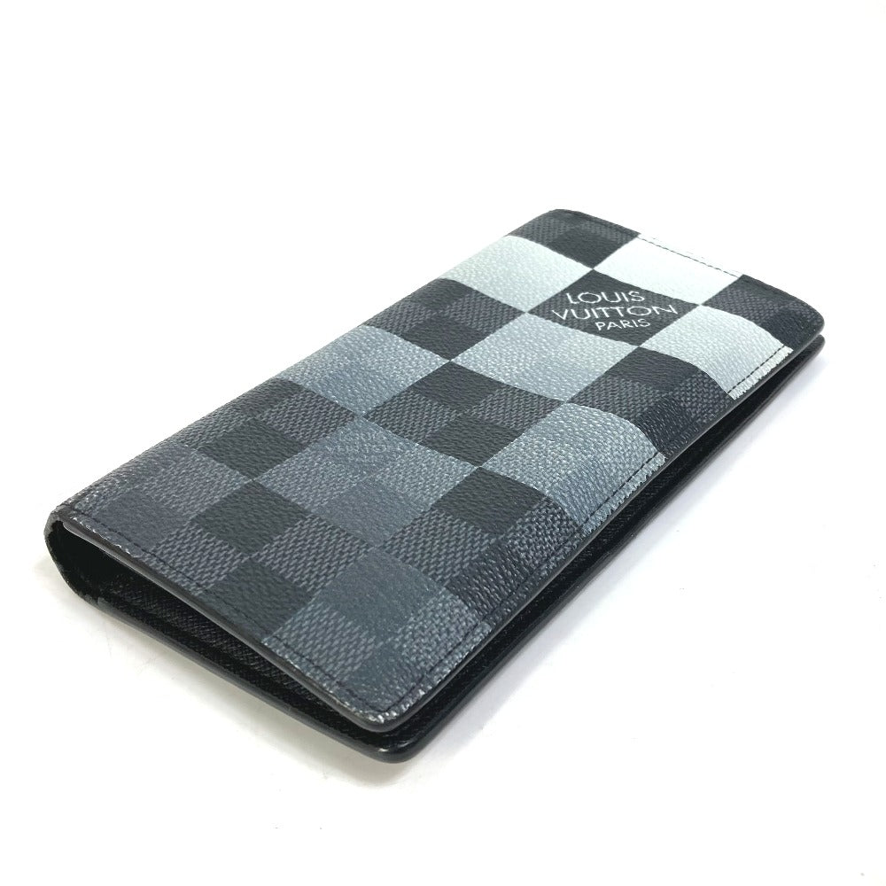 Louis Vuitton Long Purse N40415 PVC Damier Leather Canvas Black Wallet Case