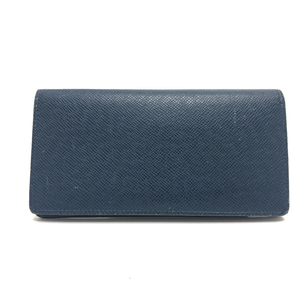 Louis Vuitton Long Purse M64010 Taiga Leather Blue Wallet Case