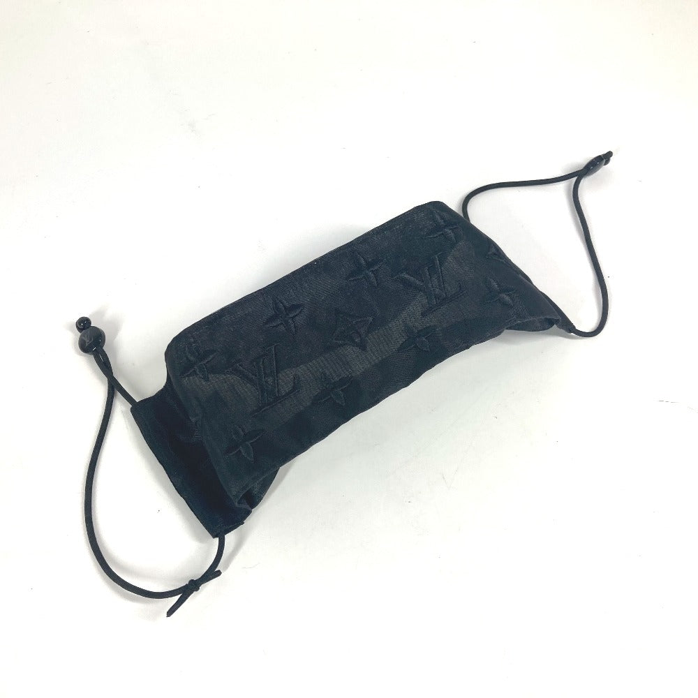 Louis Vuitton Pouch M77147 polyester mesh Mask Monogram Black Handbag