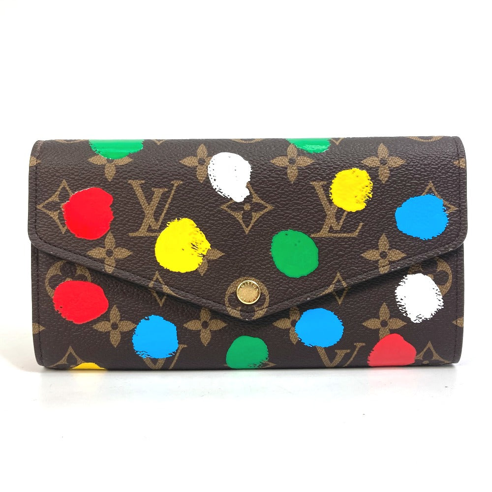 Louis Vuitton Long Purse M81980 LVxYK Yayoi Monogram Canvas Brown Wallet Case