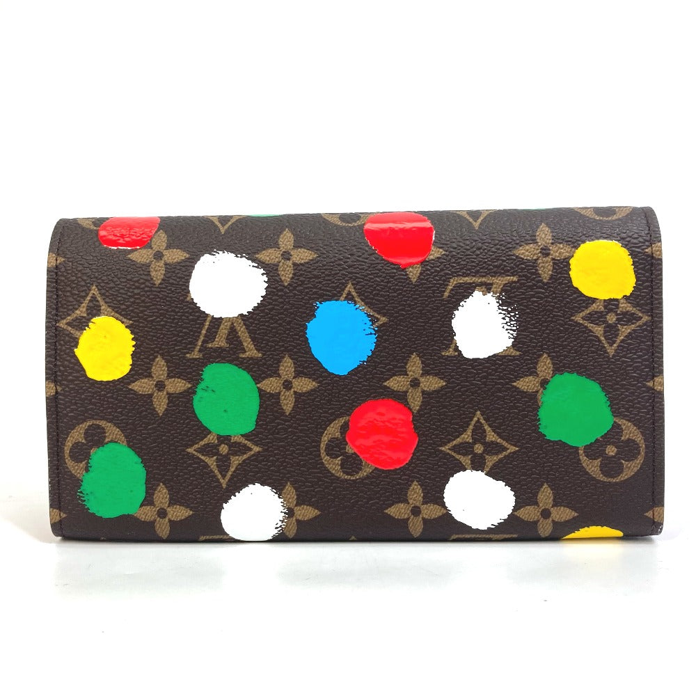 Louis Vuitton Long Purse M81980 LVxYK Yayoi Monogram Canvas Brown Wallet Case