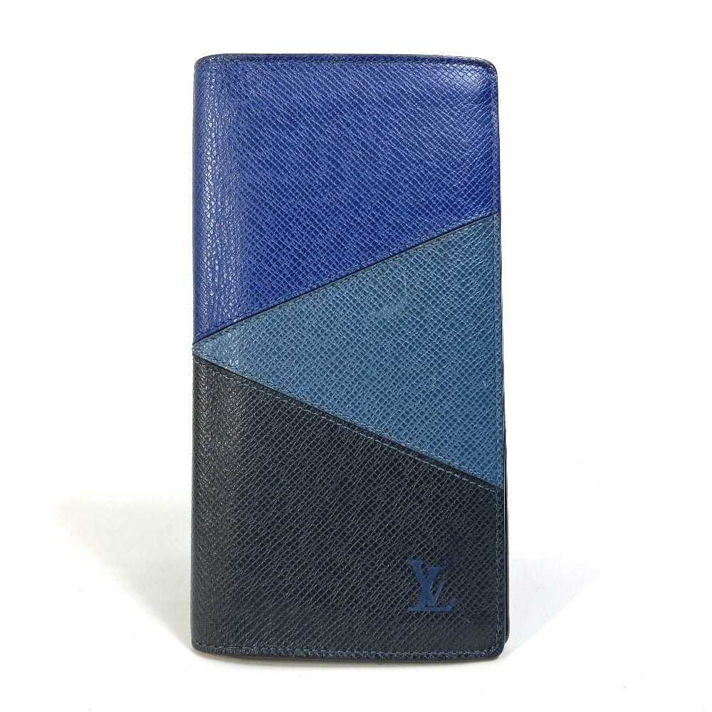 Louis Vuitton Long Purse M30713 Taiga Leather Navy Wallet Case