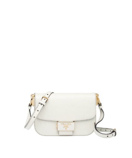 Prada Emblème Bag Leather Saffiano White Travel Bag