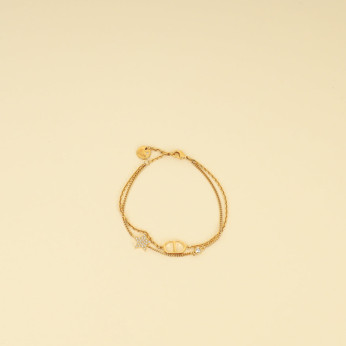 Dior Jewelry Christian Finish Petit CD Double Bracelet Gold
