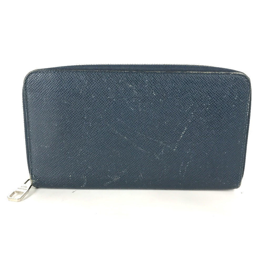 Louis Vuitton Long Purse M30515 Taiga Leather Blue Wallet Case
