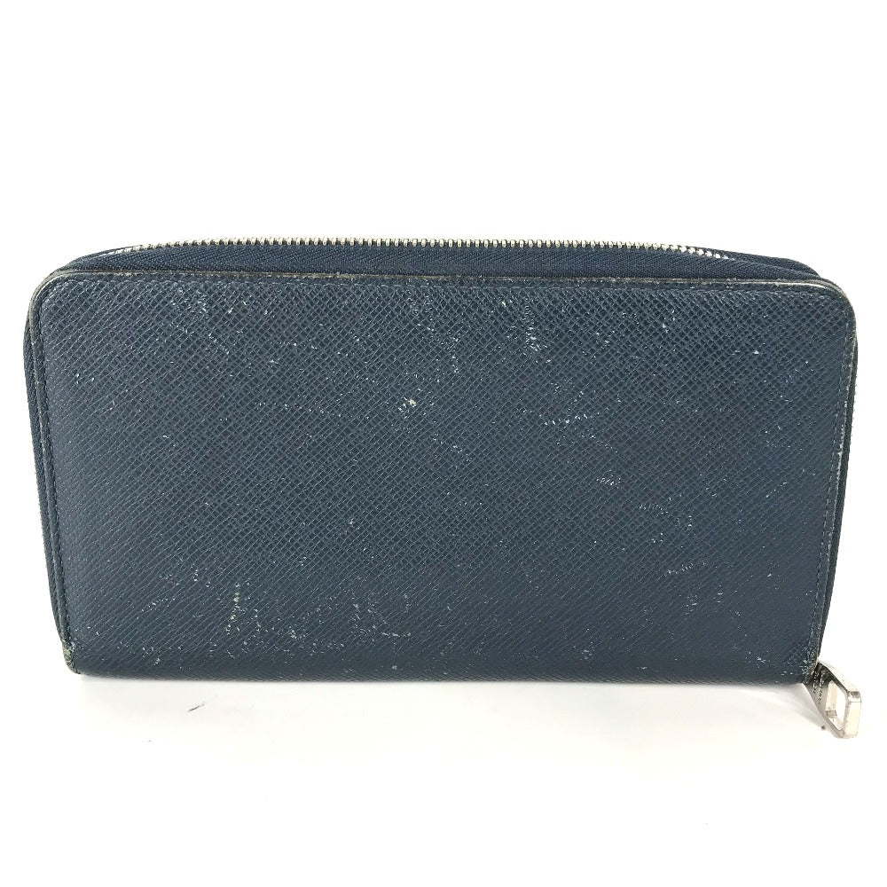 Louis Vuitton Long Purse M30515 Taiga Leather Blue Wallet Case