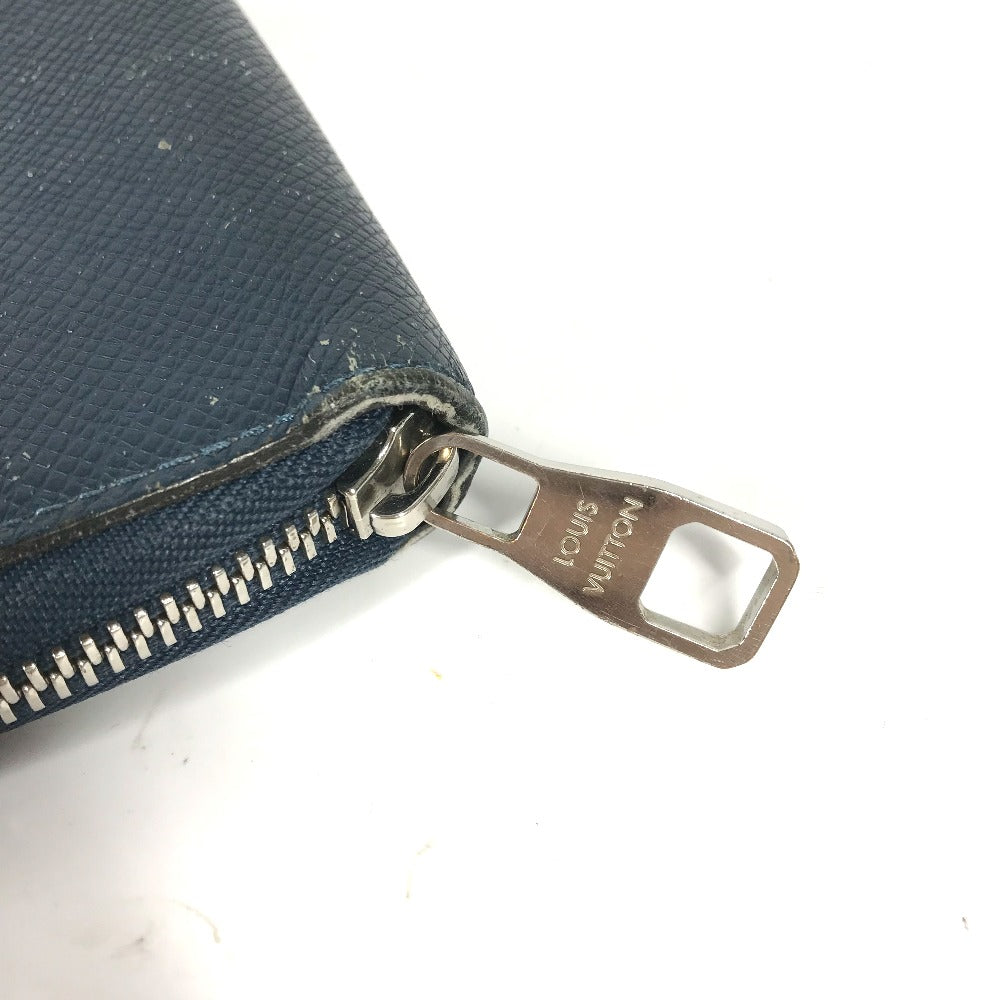 Louis Vuitton Long Purse M30515 Taiga Leather Blue Wallet Case