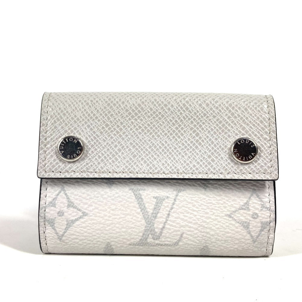 Louis Vuitton Trifold M30899 Taiga Taigalama Discovery Monogram Leather Canvas White Wallet Case