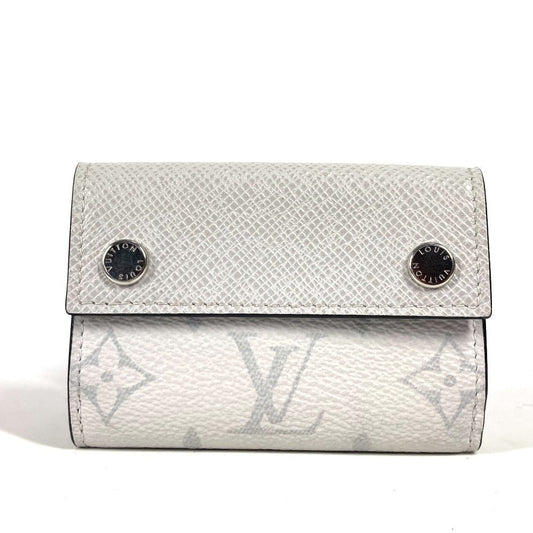 Louis Vuitton Trifold M30899 Taiga Taigalama Discovery Monogram Leather Canvas White Wallet Case