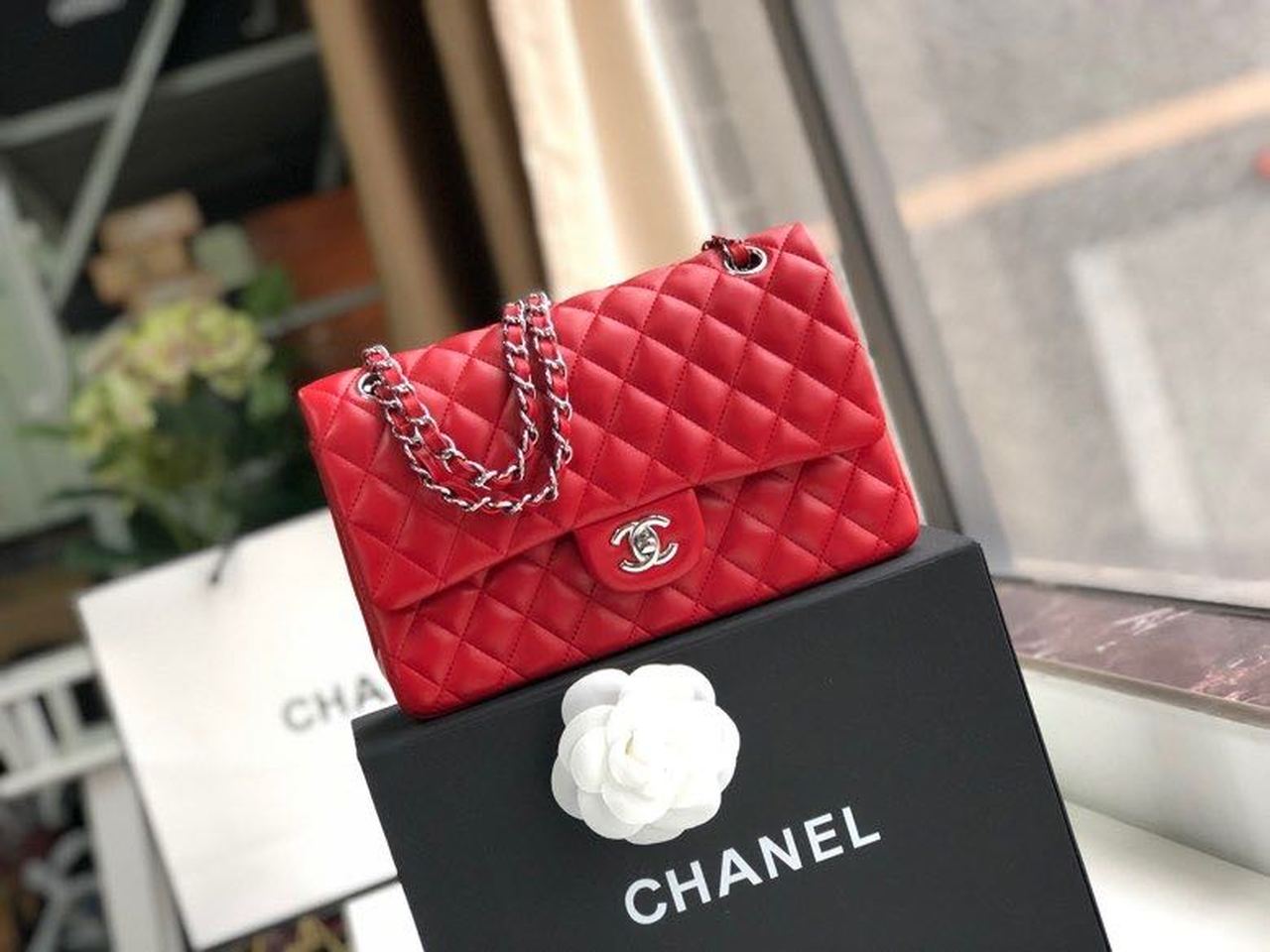 CHL Classic 9.9in 25.5cm A01112 Red Handbag