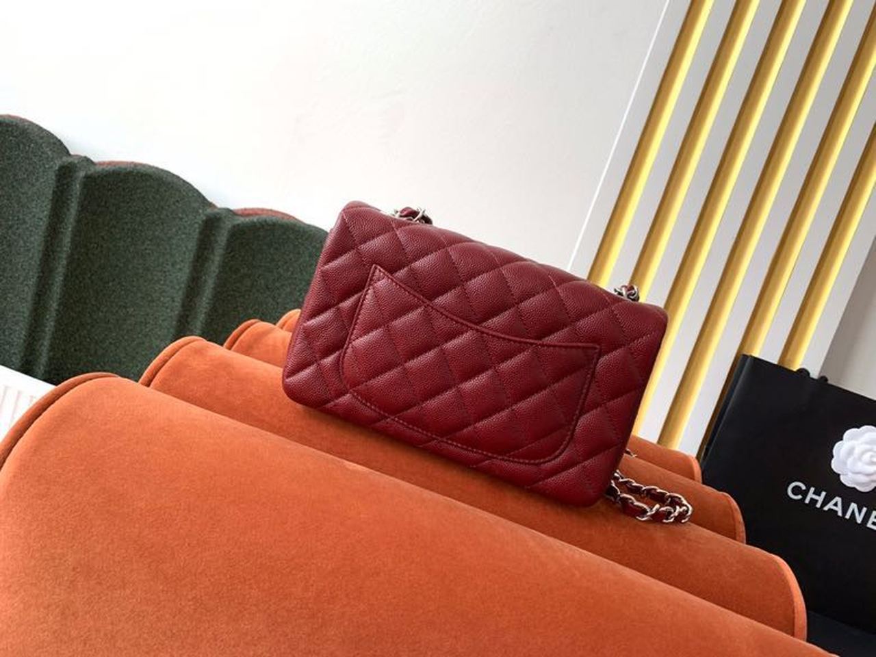 CHL Classic Hardware Burgundy 7.8in Silver Handbag