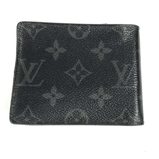 Louis Vuitton Folded M62480 Eclipse Portefeuille Monogram Canvas Black Wallet Case