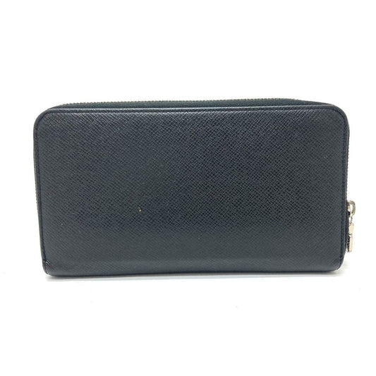 Louis Vuitton Long Purse M30056 Taiga Zippy Leather Black Wallet Case