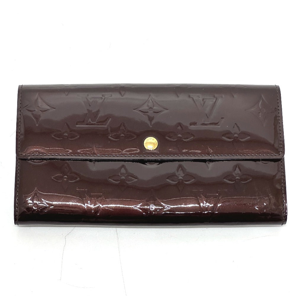 Louis Vuitton Long Purse M90152 Vernis Portefeuille Monogram Brown Wallet Case
