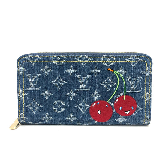Louis Vuitton Long Purse M23161 Takashi Murakami Monogram Denim Blue Wallet Case 2