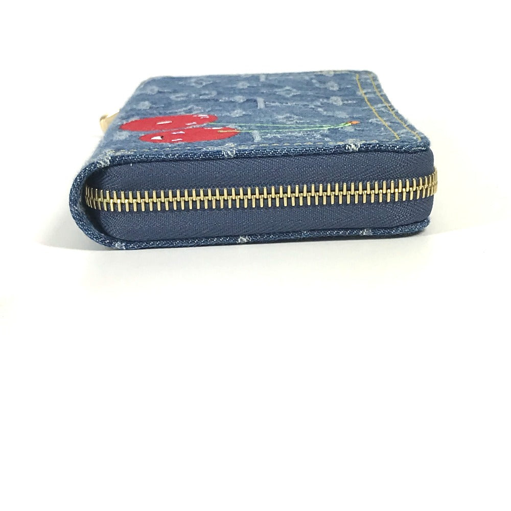 Louis Vuitton Long Purse M23161 Cherry Takashi Monogram Denim Blue Wallet Case