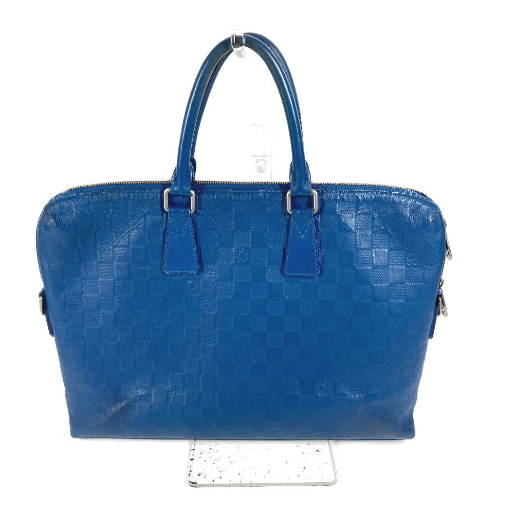 Louis Vuitton Business N41328 Damier Anfini Damier Leather Blue Handbag
