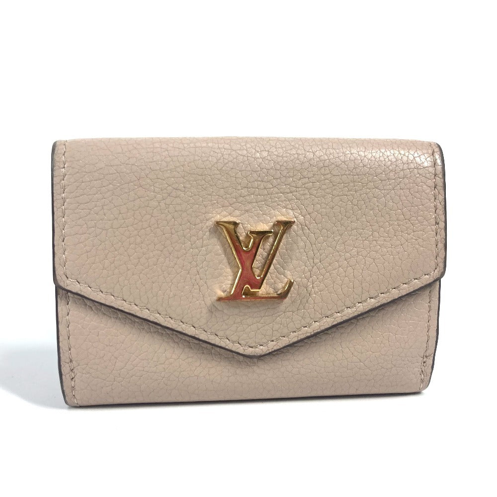 Louis Vuitton Trifold M69340 Portefeuille Rockmini Leather Calf Beige Logo Wallet Case
