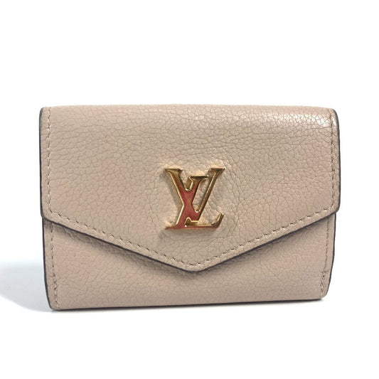 Louis Vuitton Trifold M69340 Portefeuille Rockmini Leather Calf Beige Logo Wallet Case