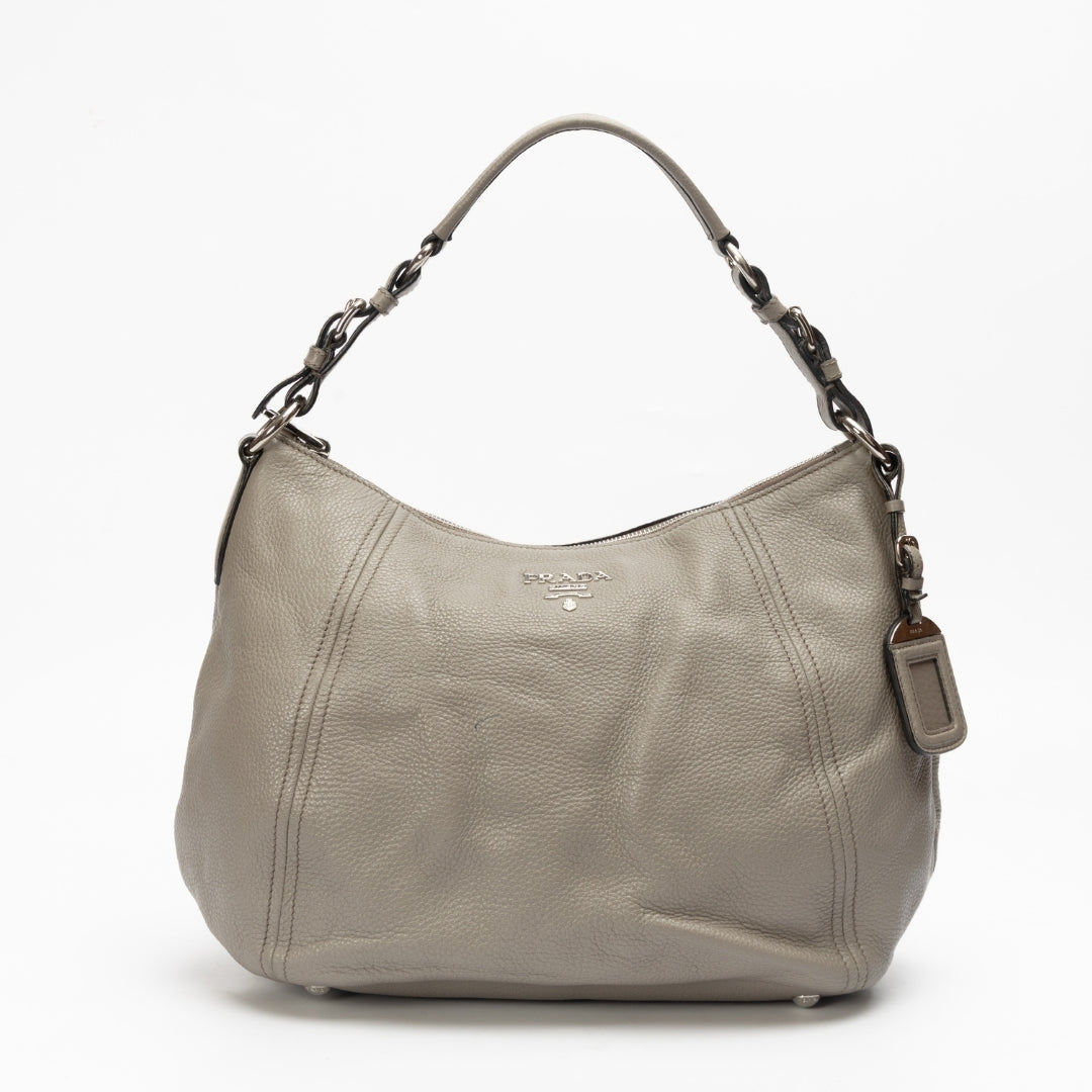 Prada Phenix Hobo Leather Vitello Shoulder Bag