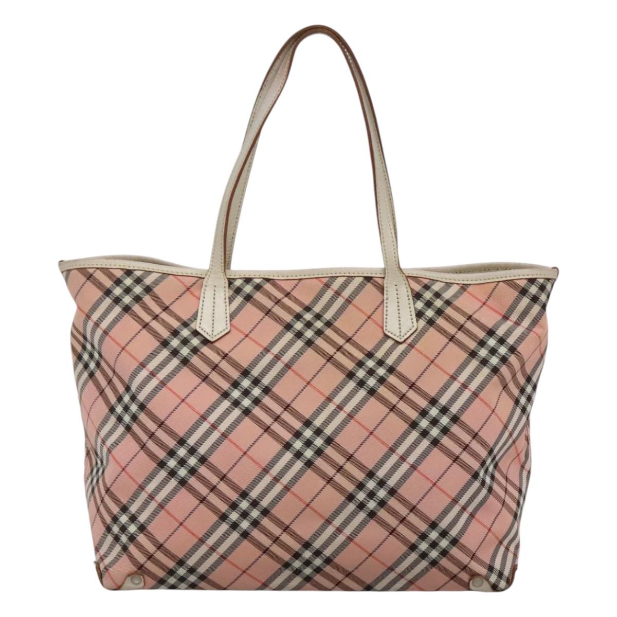 Burberry Nova Check Tote Bag Nylon Pink