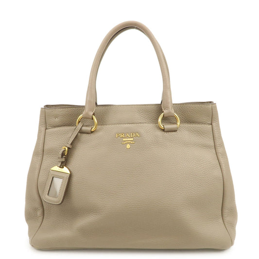 Tote Bag 2Way Bag Hand Bag Leather Beige Logo