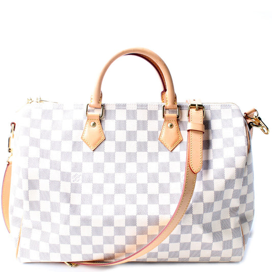 Louis Vuitton Speedy 35 Bandouliere Azur Damier Handbag Damier Azur