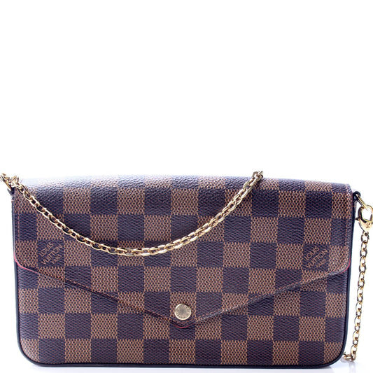 Louis Vuitton Pochette Felicie Ebene Damier Clutch Bag
