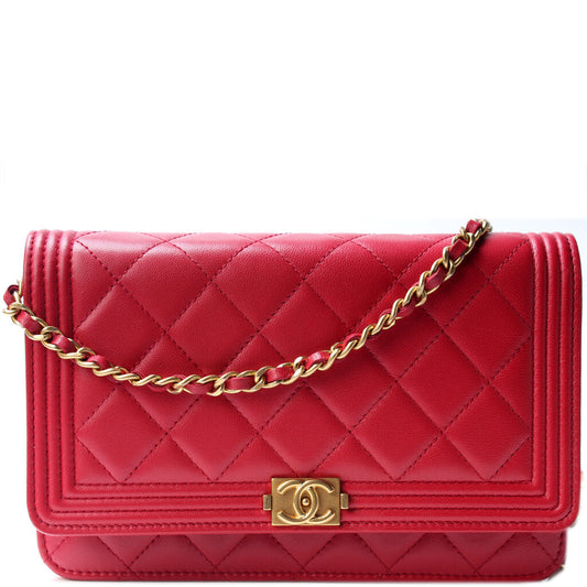 Chanel WOC Boy Lambskin Clutch Bag