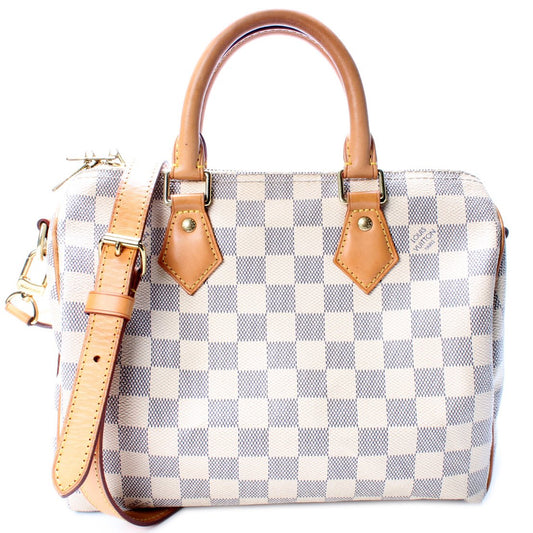 Louis Vuitton Speedy 25 Bandouliere Azur PL008 Damier Handbag