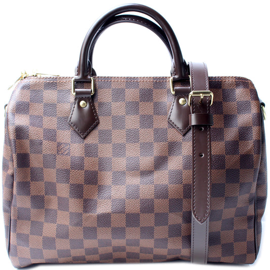 Louis Vuitton Speedy 30 Bandouliere Ebene Damier Handbag