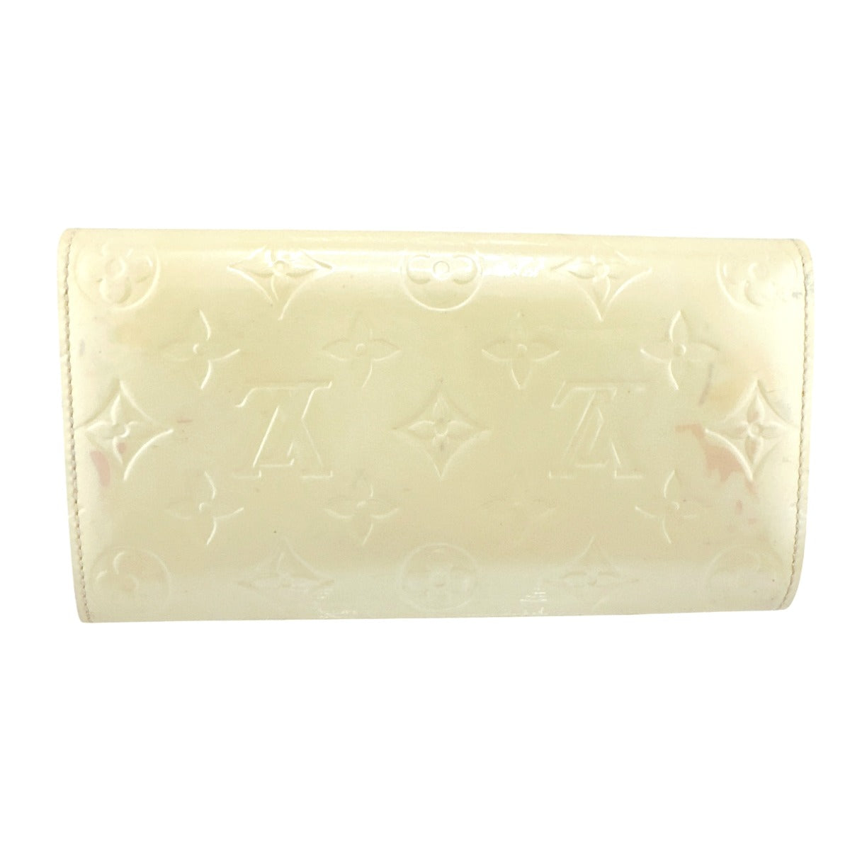 Louis Vuitton Long Purse M91382 Vernis Monogram White Cream Wallet Case