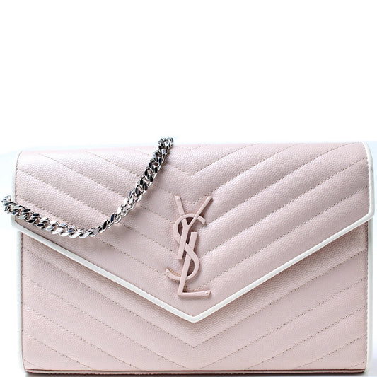 YSL Saint Laurent Grain De Poudre Wallet Bag Chain Travel Bag