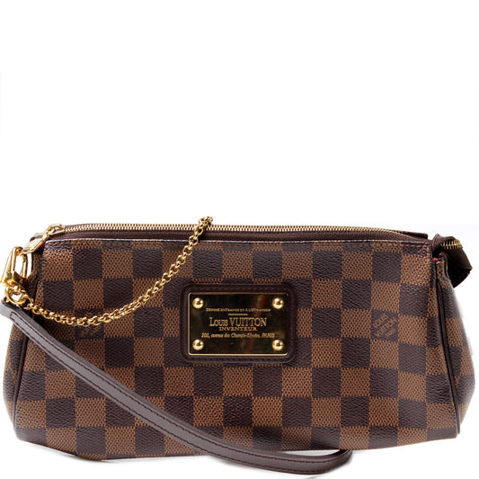 Louis Vuitton Eva Ebene Damier Clutch Bag