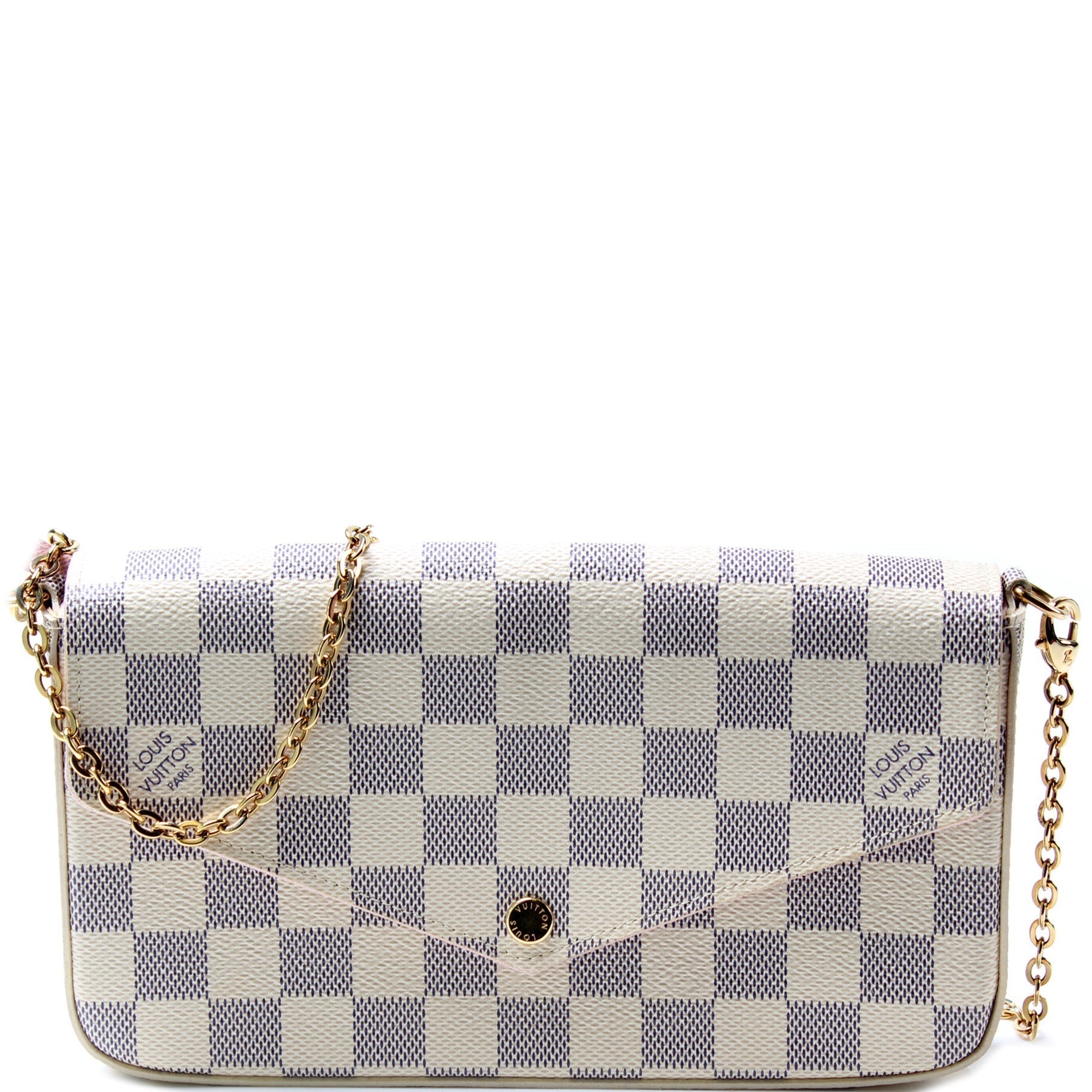Louis Vuitton Pochette Felicie Azur Damier Clutch Bag