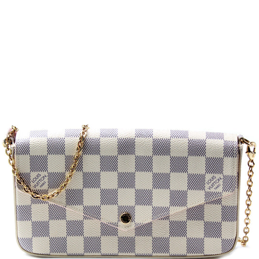 Louis Vuitton Pochette Felicie Azur Damier Clutch Bag