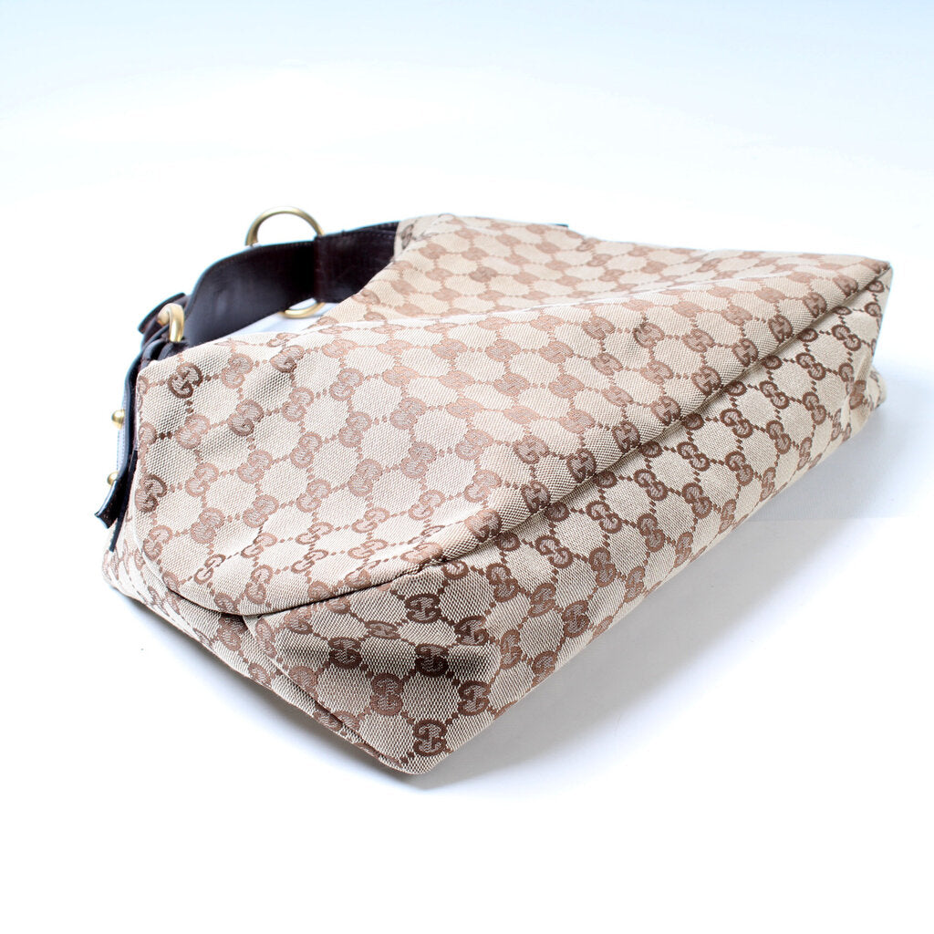 Gucci Horsebit Hobo Bag Canvas Travel Bag
