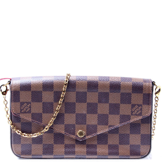 Louis Vuitton Pochette Felicie Ebene Damier Clutch Bag Ebene 5