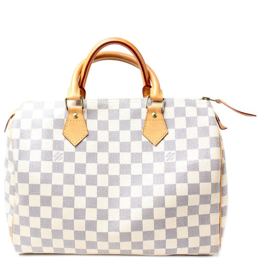 Louis Vuitton Speedy 30 Azur Damier Handbag Azur 9