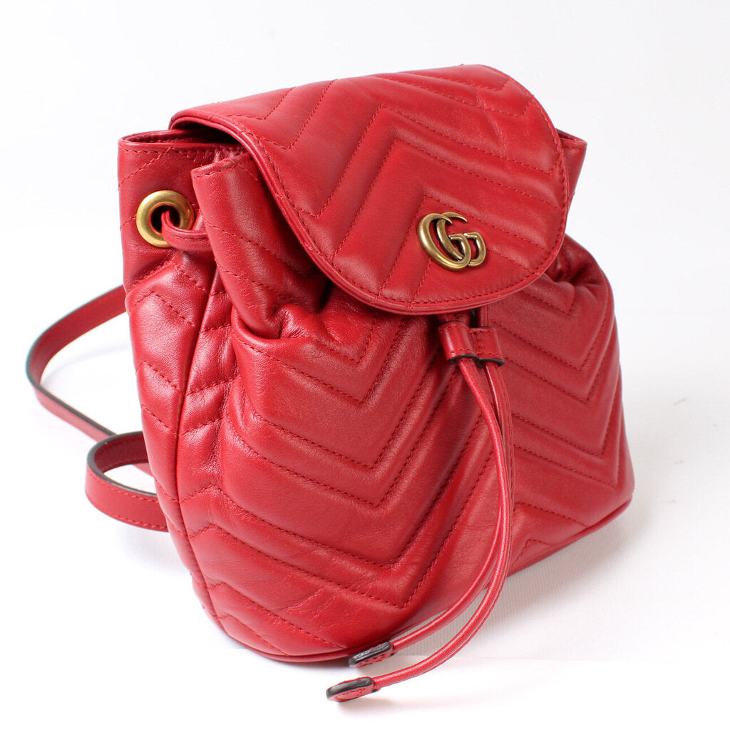 Gucci Marmont Backpack Leather Mini Leather Backpack