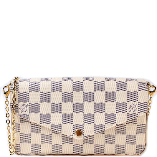 Louis Vuitton Pochette Felicie Azur Damier Clutch Bag Azur 9