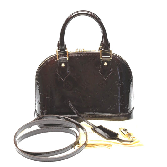 Louis Vuitton M91678 Vernis purple Alma BB Monogram Handbag