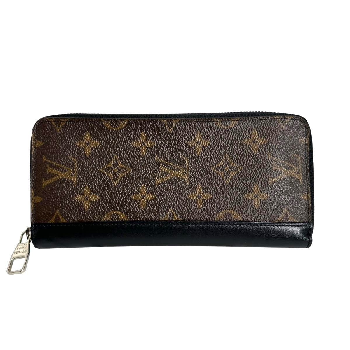 Louis Vuitton Long Purse M60109 Vertical Macasa Monogram Leather Canvas Brown Wallet Case