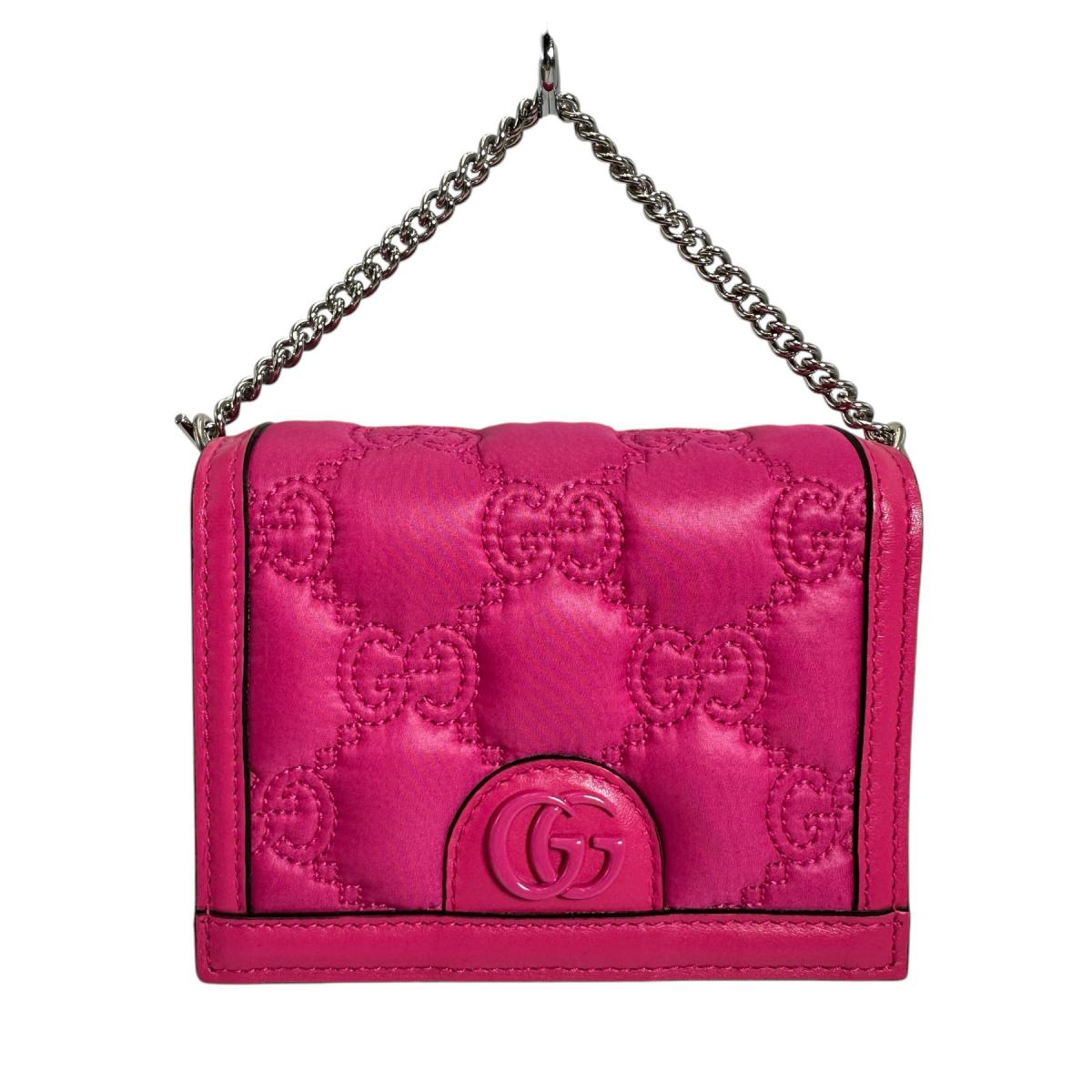 Gucci 2WAY GG Matelasse Leather Nylon Pink Mini Bag