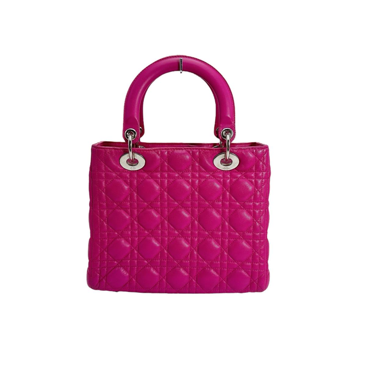 Dior Handbag Lambskin Lambskin Way Handbag Canage Pink Travel Bag