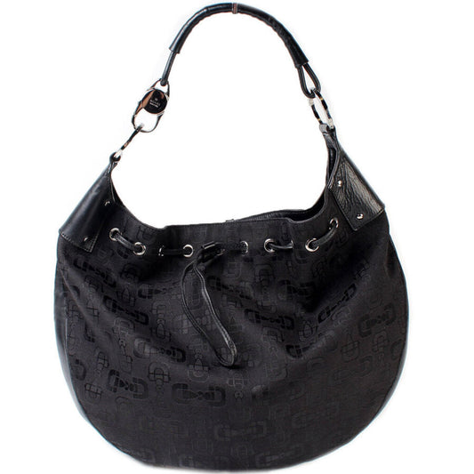 Gucci Horsebit Canvas Shoulder Bag Canvas Hobo