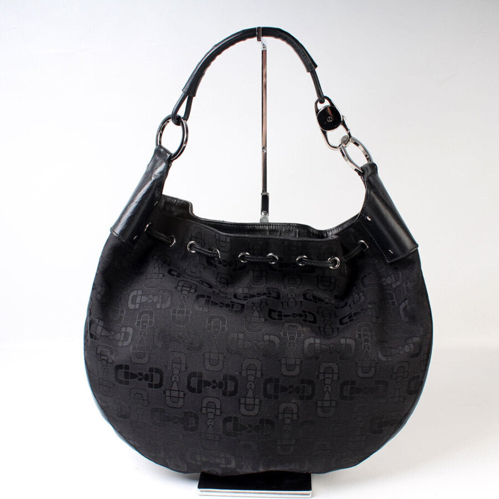 Gucci Horsebit Canvas Shoulder Bag Canvas Hobo