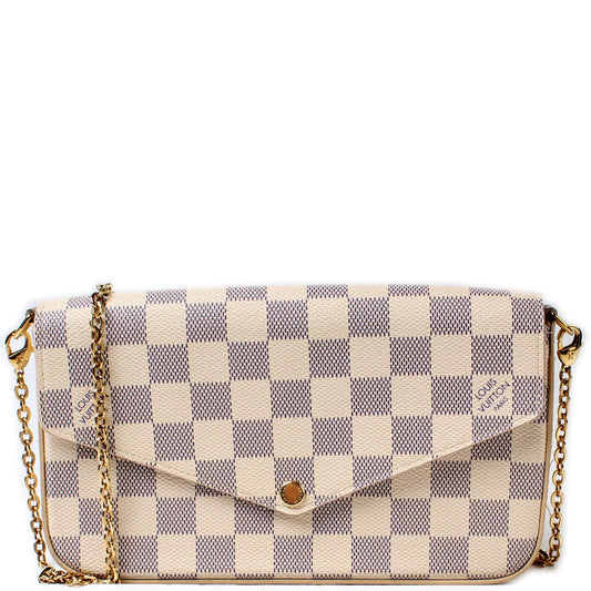 Louis Vuitton Pochette Felicie Azur Damier Clutch Bag Azur 27F330Ee