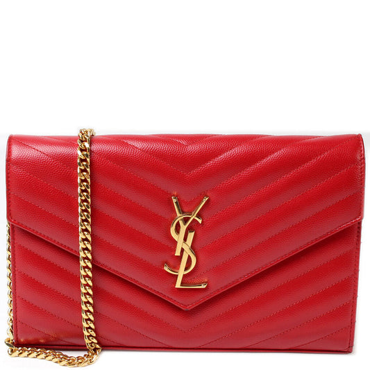 YSL Saint Laurent Grain De Wallet Bag Chain Travel Bag Chain Wallet 5